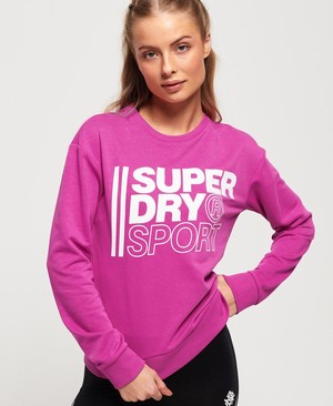 Superdry Core Sport Crew Női Pulóver Rózsaszín | TUPEN5617